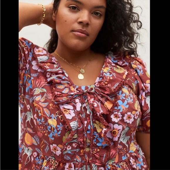 Anthropologie NWT Maeve Ruffled Tie-Front
Blouse Size XSP. - Picture 4 of 15